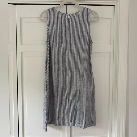 J.CREW Mini Dress: Striped Linen Blend Sleeveless Shift - Picture 2 of 3